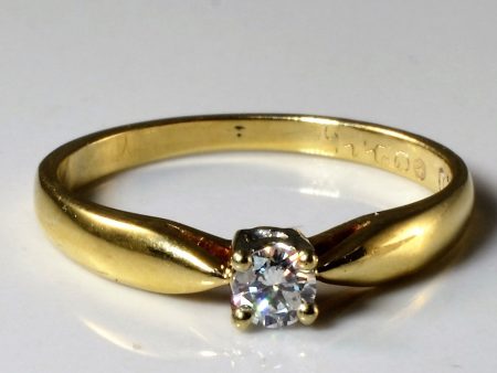 Yellow Gold Solitaire Diamond Ring | 0.10ct | SZ 4.75 | For Sale