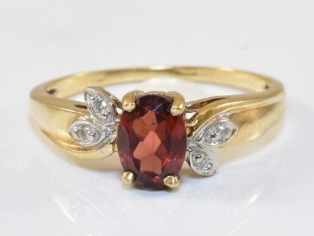 Garnet & Diamond Ring | 0.83ct, 0.02ctw | SZ 7.5 | For Discount