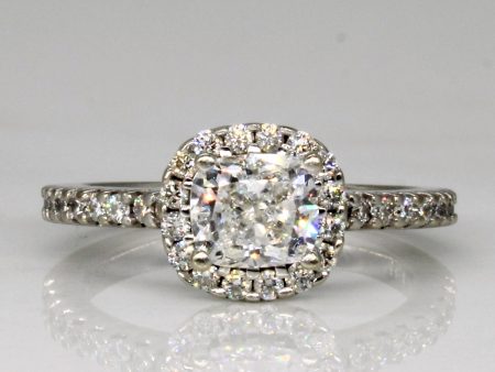 Halo Set Diamond Engagement Ring | 1.14ctw | SZ 4.75 | Discount