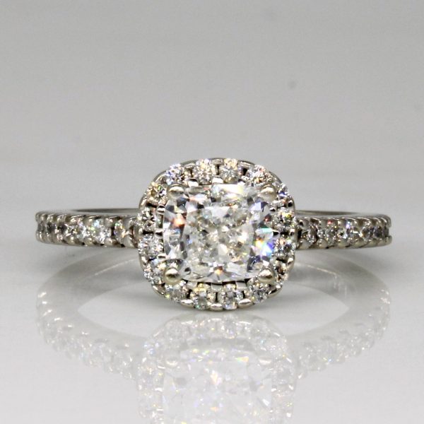 Halo Set Diamond Engagement Ring | 1.14ctw | SZ 4.75 | Discount