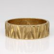 1976 9k Yellow Gold Carved Band | SZ 7.25 | For Sale