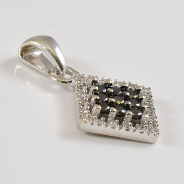 Grid Set Diamond & Sapphire Pendant | 0.07ctw, 0.18ctw | Cheap