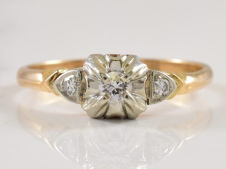 Illusion Set Three Stone Diamond Ring | 0.14ctw | SZ 7 | on Sale