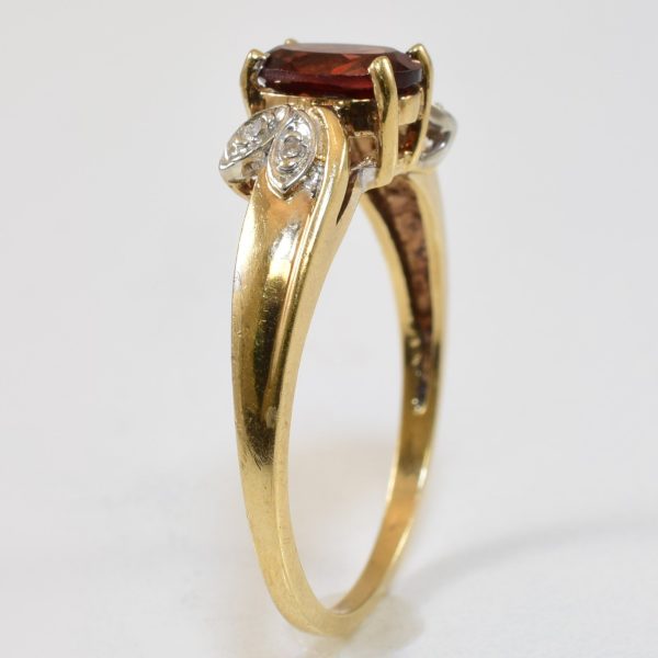 Garnet & Diamond Ring | 0.83ct, 0.02ctw | SZ 7.5 | For Discount