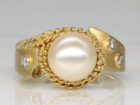 Pearl & Diamond Ring | 0.06ctw | SZ 7 | Online