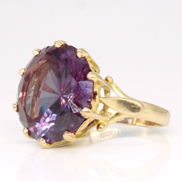 1970 London Synthetic Purple Sapphire Cocktail Ring | 13.20ct | SZ 6.25 | Sale