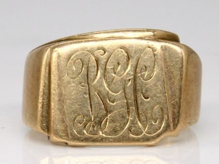 10k Yellow Gold  B.C.G.  Initial Ring | SZ 7 | Cheap