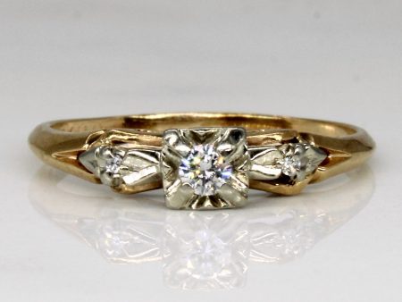 Vintage Three Stone Diamond Ring | 0.09ctw | SZ 7.5 | Online Hot Sale