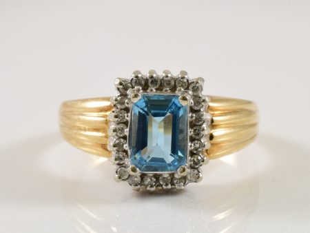 Topaz & Diamond Halo Ring | 1.00ct, 0.12ctw | SZ 7.5 | Discount