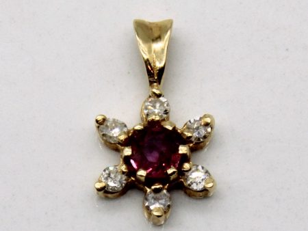 Ruby & Diamond Pendant | 0.12ct, 0.09ctw | Online Sale