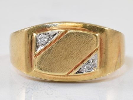 Diamond Flat Edge Ring | 0.03ctw | SZ 7.5 | Sale