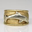 10k Two Tone Gold Dolphin Ring | SZ 4.25 | Discount