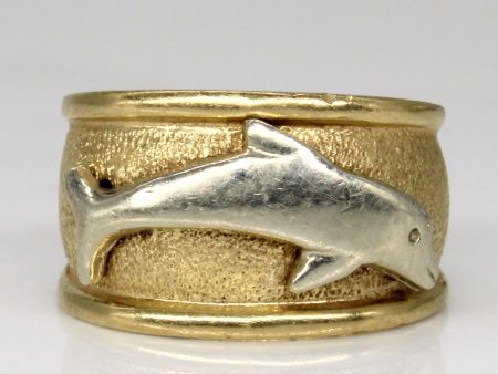 10k Two Tone Gold Dolphin Ring | SZ 4.25 | Discount