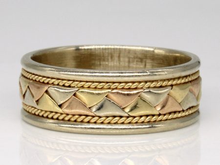 14k Multi Tone Gold Woven Ring | SZ 11 | on Sale