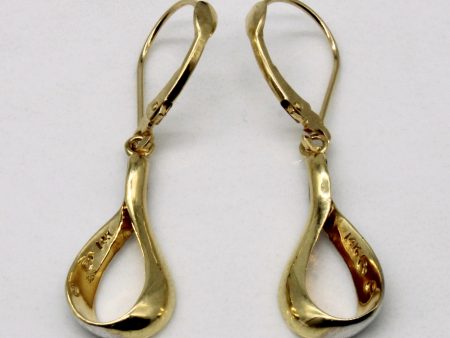 14k Two Tone Gold Drop Earrings Online Sale