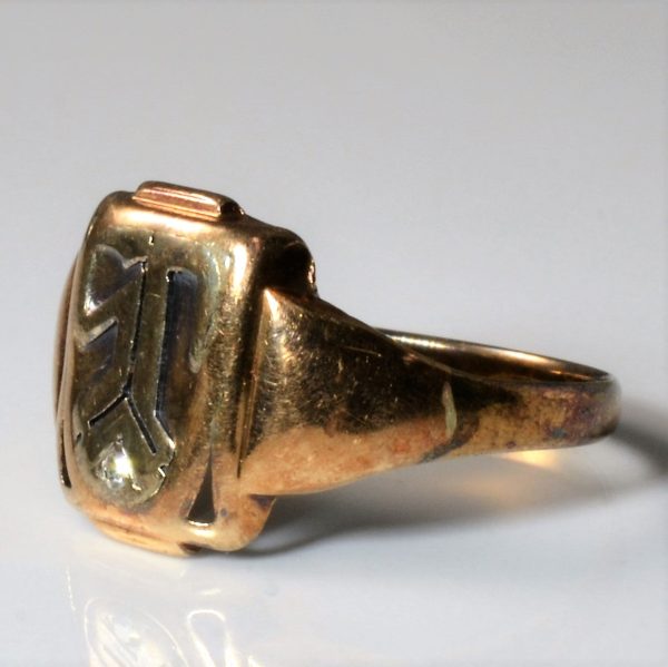 Early 1900s Diamond Signet Ring | 0.02ct | SZ 9.5 | Hot on Sale