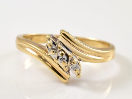 Three Stone Diamond Bypass Ring | 0.03ctw | SZ 6 | Online Hot Sale