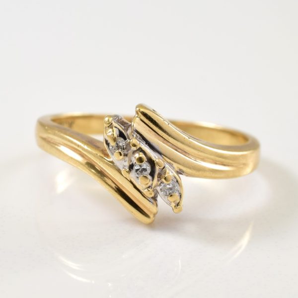 Three Stone Diamond Bypass Ring | 0.03ctw | SZ 6 | Online Hot Sale