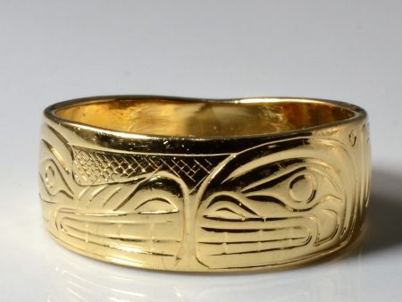 Yellow Gold Indigenous Art Band | SZ 8.75 | Supply