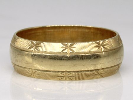 Yellow Gold Patterned Ring | SZ 11 | Discount