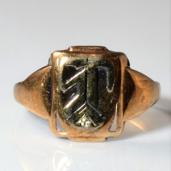 Early 1900s Diamond Signet Ring | 0.02ct | SZ 9.5 | Hot on Sale