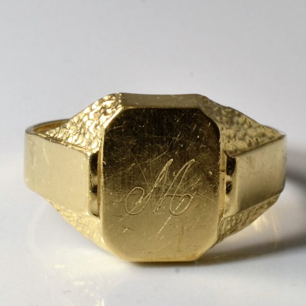 Yellow Gold Initial  M  Signet Ring | SZ 11.25 | Cheap