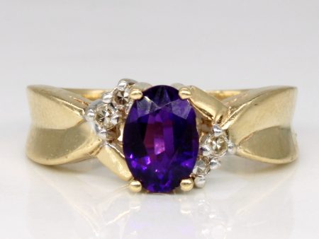 Amethyst & Diamond Twist Ring | 0.56ct, 0.04ctw | SZ 6.25 | Online Sale