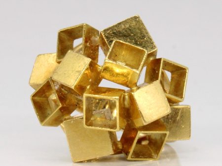 18k Yellow Abstract Cube Ring | SZ 6.5 | For Cheap