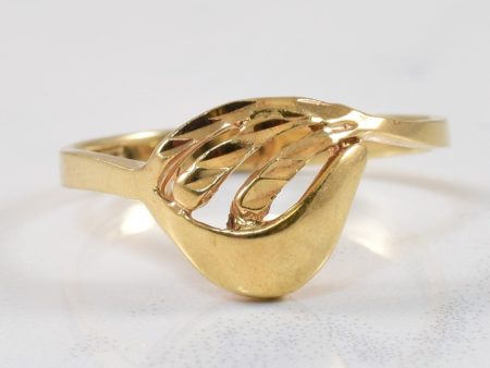 Yellow Gold Open Work Bypass Ring | SZ 5.5 | Online