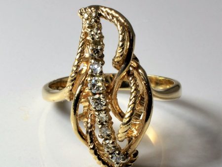 Abstract Diamond Rope Ring | 0.24ctw | SZ 9.25 | Cheap