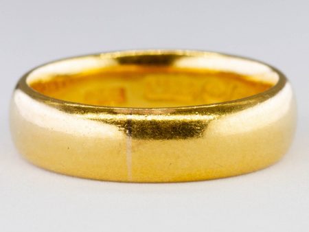 1922 Birmingham 22k Yellow Gold Band | SZ 7 | 5.6mm | Sale