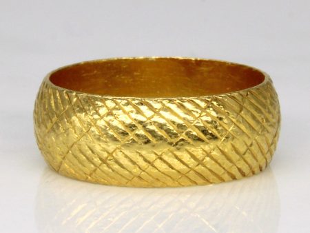 22k Yellow Gold Textured Band | SZ 5.5 | Online Hot Sale