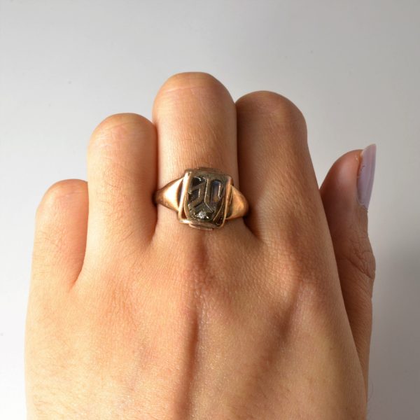 Early 1900s Diamond Signet Ring | 0.02ct | SZ 9.5 | Hot on Sale