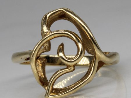 Yellow Gold Abstract Bloom Ring | SZ 5.75 | Hot on Sale