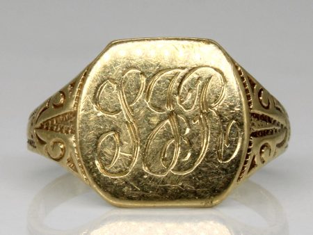 Yellow Gold  I.J.R.  Initial Ring | SZ 5.25 | Online Hot Sale