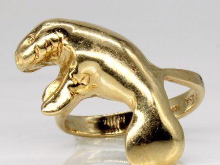 Yellow Gold Manatee Ring | SZ 4.25 | Online Sale