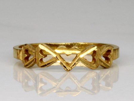 22k Yellow Gold Heart Ring | SZ 6.5 | Sale