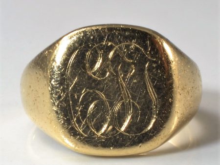 Yellow Gold Signet Ring | SZ 6 | Cheap