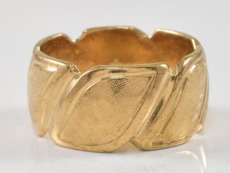 Yellow Gold Textured Wide Band | SZ 7 | Discount