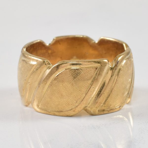 Yellow Gold Textured Wide Band | SZ 7 | Discount