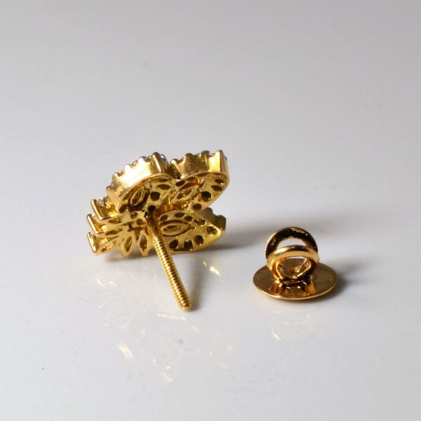 Floral Diamond Cluster Studs | 0.90ctw | on Sale