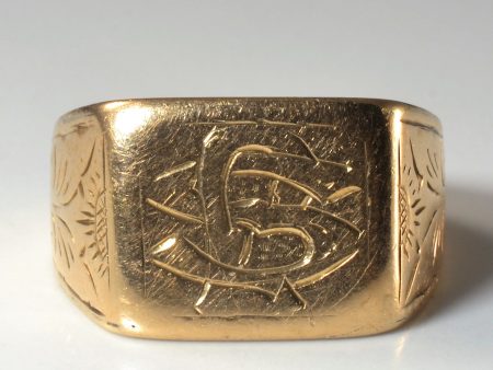 Yellow Gold Signet Ring | SZ 10 | Discount