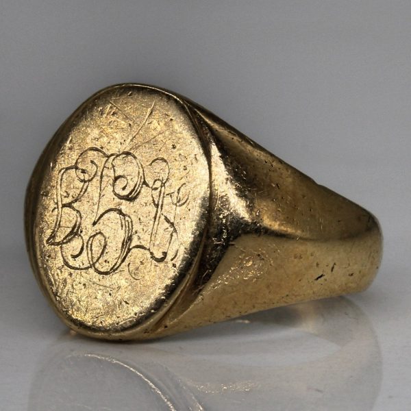 10k Yellow Gold  B.S.U.  Signet Ring | SZ 8.25 | Fashion