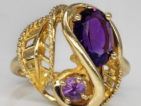 Abstract Amethyst Cocktail Ring | 1.47ctw | SZ 6 | For Discount