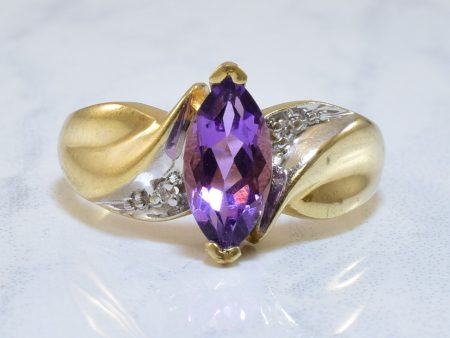 Amethyst & Diamond Bypass Ring | 0.70ct, 0.02ctw | SZ 6.25 | Online now