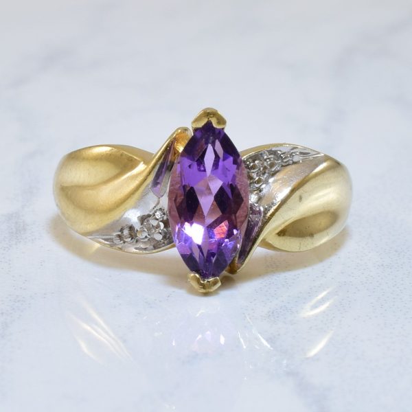 Amethyst & Diamond Bypass Ring | 0.70ct, 0.02ctw | SZ 6.25 | Online now