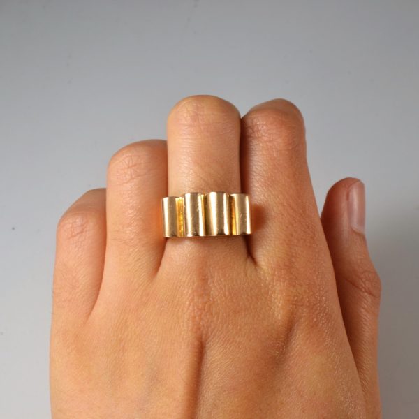 Yellow Gold Scroll Ring | SZ 7.25 | Hot on Sale