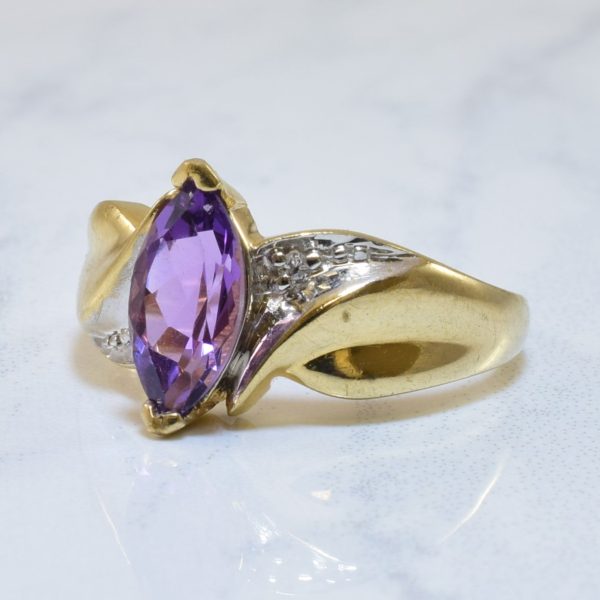 Amethyst & Diamond Bypass Ring | 0.70ct, 0.02ctw | SZ 6.25 | Online now