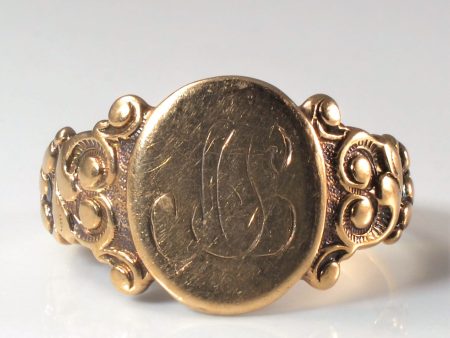 Yellow Gold Filigree Signet Ring | SZ 10.25 | For Discount