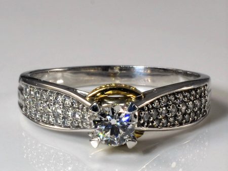 Yellow Gold Accented Canadian Diamond Engagement Ring | 0.70ctw | SZ 11.5 | Sale